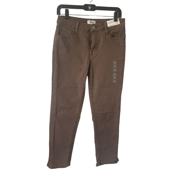 NWT M Jeans by Maurices  Mid Rise Slim Straight Ankle Jean 4 Reg Brown stretch - Picture 1 of 6